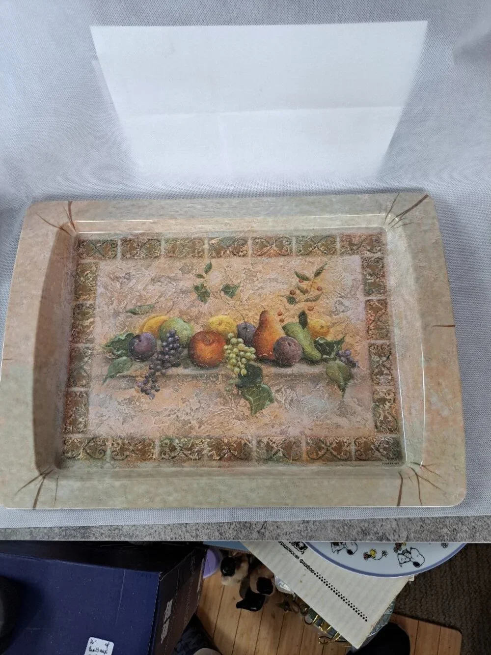 Pimpernel Tuscan Fruit Serving Tray 19x14 Melamine Vintage Decor
